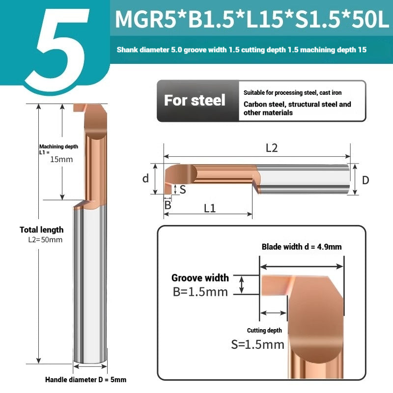1135-CNC Small Bore Grooving Tool MGR Integral Tungsten Carbide Small Bore Hook Grooving Tool for Steel and Aluminum Internal Grooving Toolholder Shandong Denso Pricision Tools Co.,Ltd.